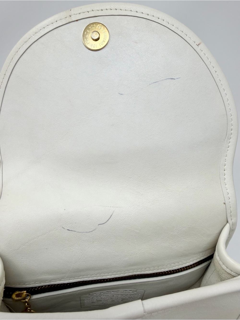 Vintage Coach Casey Crossbody Bag White Bone Leather 0204-351 - Picture 5 of 11